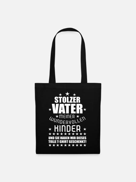 08 Stolzer Vater wundervollen Kinder weiss - Stoffbeutel - Schwarz