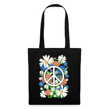 03 Flower Power Peace Flower Butterflies - Tote Bag - black - Front