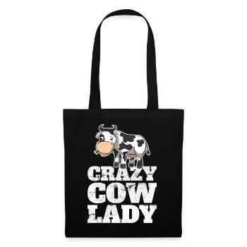 Crazy Cow Lady Cows Farmer Farmer - Tote Bag - black - Front