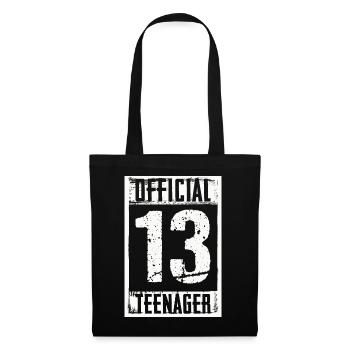 Cadeaux officiels pour adolescents de 13 ans 13e anniversaire - Sac en tissu - noir - Devant