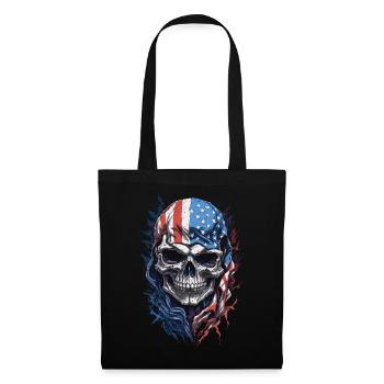 Stylish USA Skull Flag Sunglasses - Tote Bag - black - Front