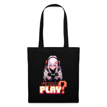 Gamer Girl will spielen 2 – Anime Shirt - Stoffbeutel - Schwarz - Vorne