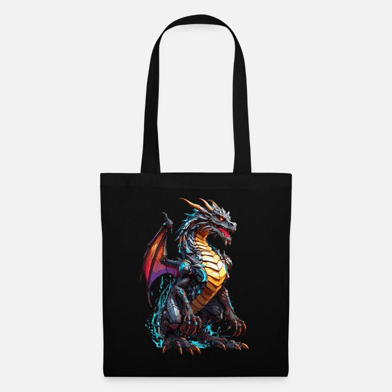 Fantasy Monster: Mystischer Drachen-Zauber - Stoffbeutel - Schwarz