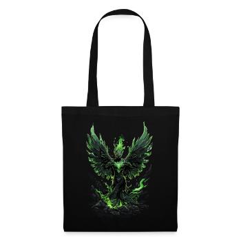 Puissant super-héros avec des ailes : vert et fort - Sac en tissu - noir - Devant