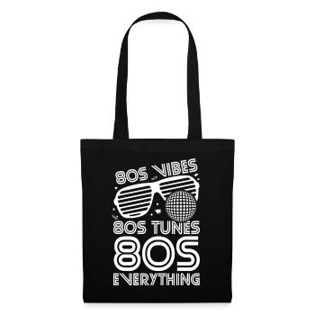 80er Jahre Vibes Melodien Alles - Stoffbeutel - Schwarz - Vorne
