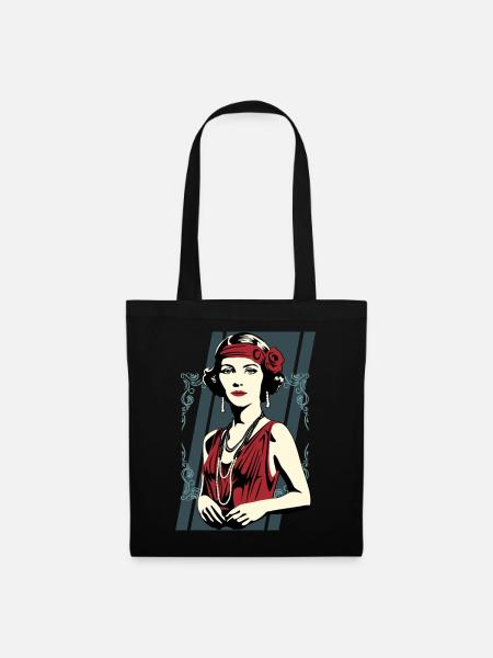Flappers Mädchen AURORE - Stoffbeutel - Schwarz