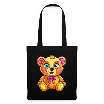 Mignon nounours - Sac en tissu - noir - Devant
