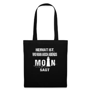Moin - Stoffbeutel - Schwarz - Vorne