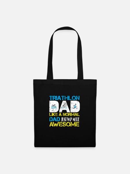 Triathlon Papa genau wie ein normaler Papa genau so - Stoffbeutel - Schwarz