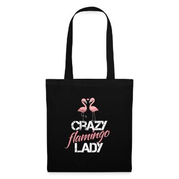 Crazy Flamingo Lady - Tote Bag - black - Front
