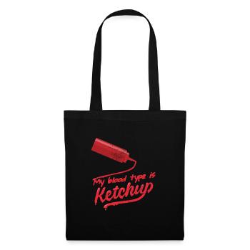 Mon groupe sanguin est ketchup ketchup drôle - Sac en tissu - noir - Devant