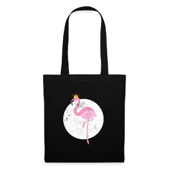 Flamingo Princess Crown Illustration - Tote Bag - black - Front