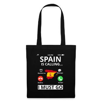 Spain Flag Spanish flag I must go - Tote Bag - black - Front