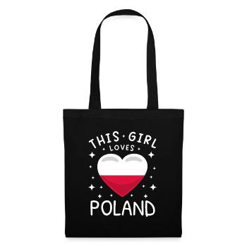 Pologne Drapeau utilisé Look Polska Drapeau polonais - Sac en tissu - noir - Devant