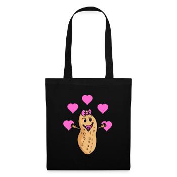 Cacahuète chaude Bébé Parents Grands-parents Dessin - Sac en tissu - noir - Devant