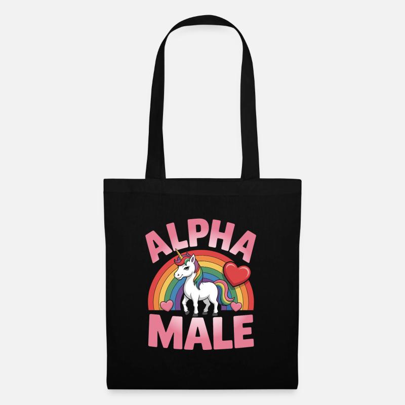 Alpha Mann Einhorn - Stoffbeutel - Schwarz