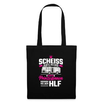 Feuerwehrfrau Feuerwehr - Stoffbeutel - Schwarz - Vorne