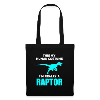 dinosaure - Sac en tissu - noir - Devant