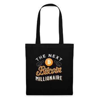 Bitcoin millionnaire rengaine cadeau - Sac en tissu - noir - Devant
