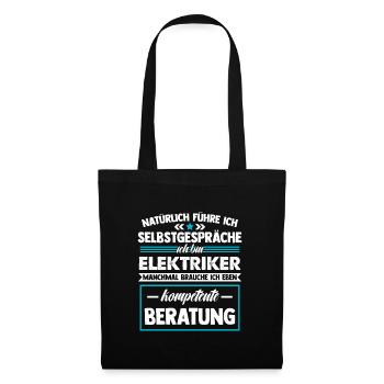 elektriker elektrotechnik meister lehrling azubi - Stoffbeutel - Schwarz - Vorne
