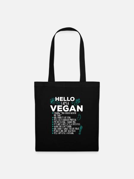 Vegan Fakten so lebe ich als Veganer - Stoffbeutel - Schwarz
