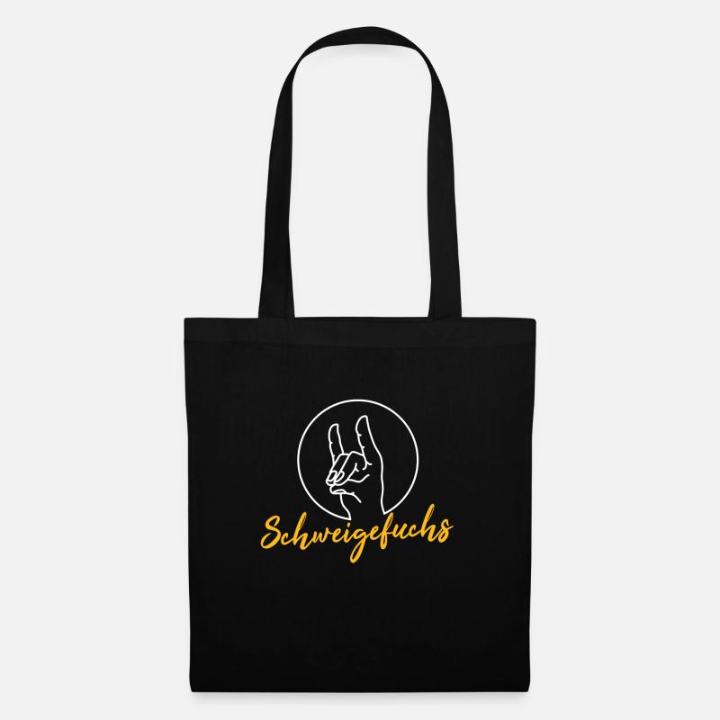 Schweigefuchs T-Shirt I Lehrer Pädagogik - Stoffbeutel - Schwarz
