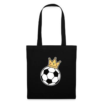 Fußball Krone Fußballspieler Trainer Fan Geschenk - Stoffbeutel - Schwarz - Vorne