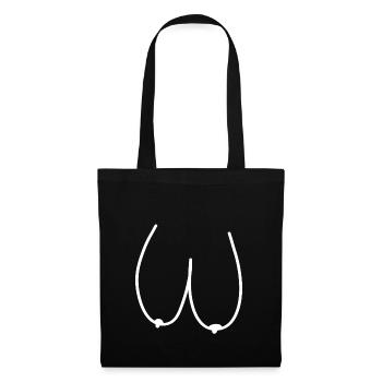 Hängetitten Saggy Tits Frecher Hingucker mit Humor - Stoffbeutel - Schwarz - Vorne