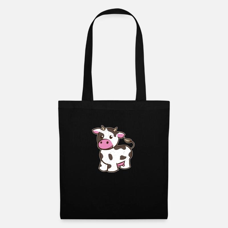 vache - Sac en tissu - noir