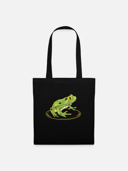 Frosch - Frog - Kröte - Stoffbeutel - Schwarz