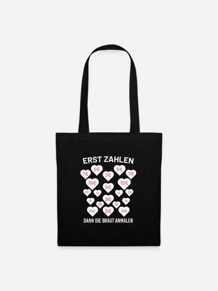 Team Braut Junggesellenabschied Frau Ehe Hochzeit - Stoffbeutel - Schwarz