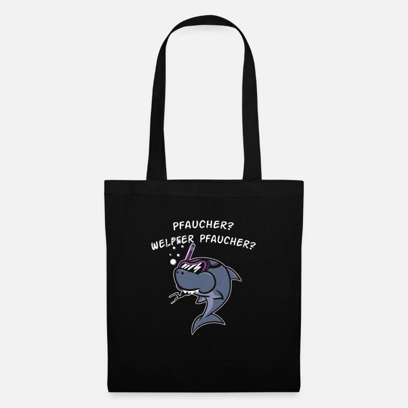 Fun Hai Shark Herr Mann Dame Men Junge Geschenk - Stoffbeutel - Schwarz