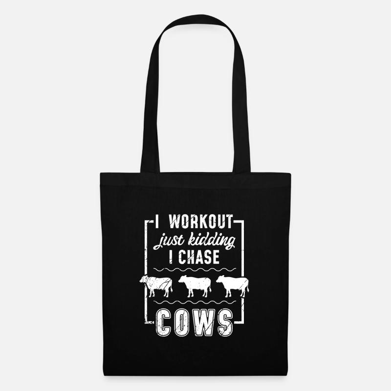 vache - Sac en tissu - noir