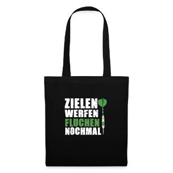 Zielen Werfen Fluchen Nochmal Darts Team Design - Stoffbeutel - Schwarz - Vorne
