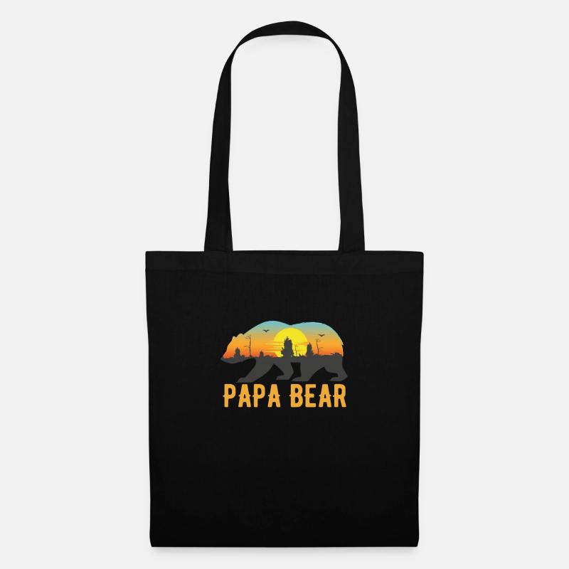 Papa Bear - Cooles Vatertag Geschenk Grafik Design - Stoffbeutel - Schwarz