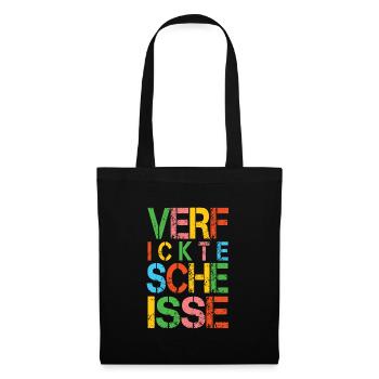 Verfickte Scheisse - Buntes Sarkasmus Design - Stoffbeutel - Schwarz - Vorne
