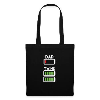 Fête des pères papa jumeau disant papa de cadeau jumeau - Sac en tissu - noir - Devant