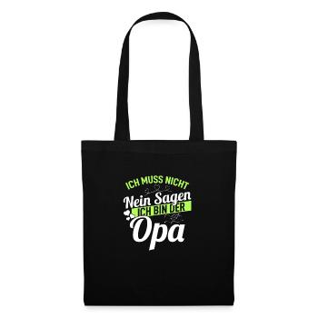 Lustig Vatertag Opa Vater Papa Spruch Opa Geschenk - Stoffbeutel - Schwarz - Vorne