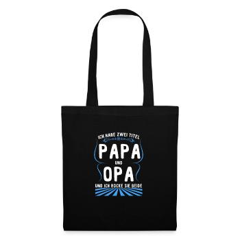 Lustig Vatertag Opa Vater Papa Spruch Opa Geschenk - Stoffbeutel - Schwarz - Vorne