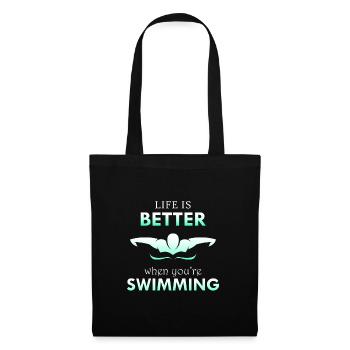 Schwimmen Schwimmen Schwimmer Geschenk - Stoffbeutel - Schwarz - Vorne