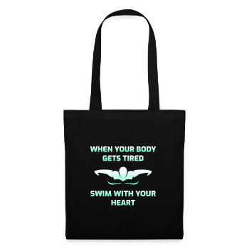 Schwimmen Schwimmen Schwimmer Geschenk - Stoffbeutel - Schwarz - Vorne