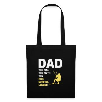 Kitesurfing Dad Kite Kiteboard Vatertagsgeschenk - Stoffbeutel - Schwarz - Vorne