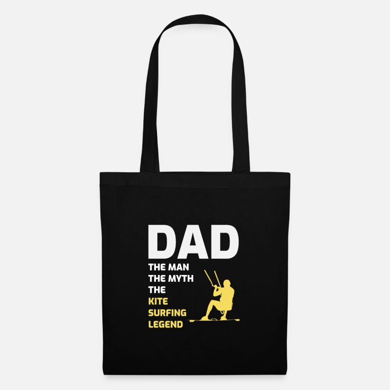 Kitesurfing Dad Kite Kiteboard Vatertagsgeschenk - Stoffbeutel - Schwarz