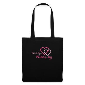 Notre première chemise pour la fête des mères maman famille maman amour - Sac en tissu - noir - Devant