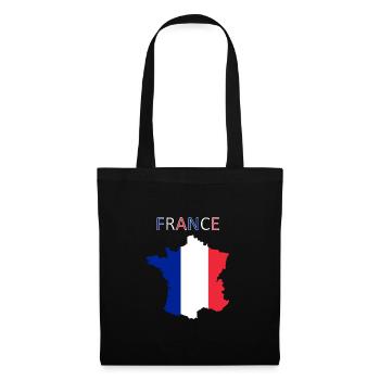 Drapeau de la France - Art Design - Sac en tissu - noir - Devant