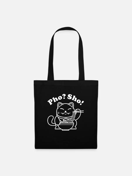 Pho Sho - Vietnamesische Ramen-Nudelkatze - Stoffbeutel - Schwarz