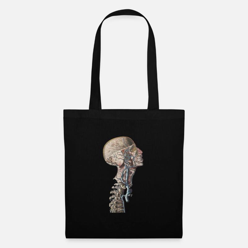 Anatomie Skelett Medizin Bones Neck Skull - Stoffbeutel - Schwarz