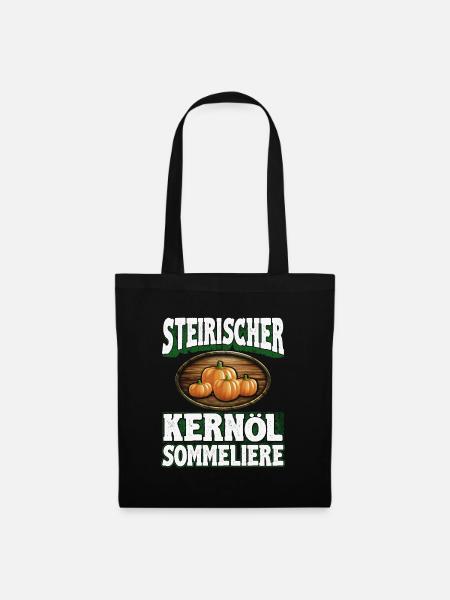 Steirisches Kürbiskernöl für wahre Feinschmecker - Stoffbeutel - Schwarz
