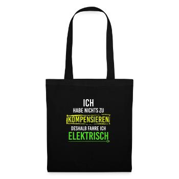 Elektroauto Elektro Auto Fahrer elektrisch - Stoffbeutel - Schwarz - Vorne