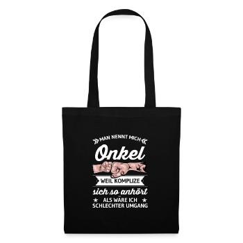 Onkel - Stoffbeutel - Schwarz - Vorne